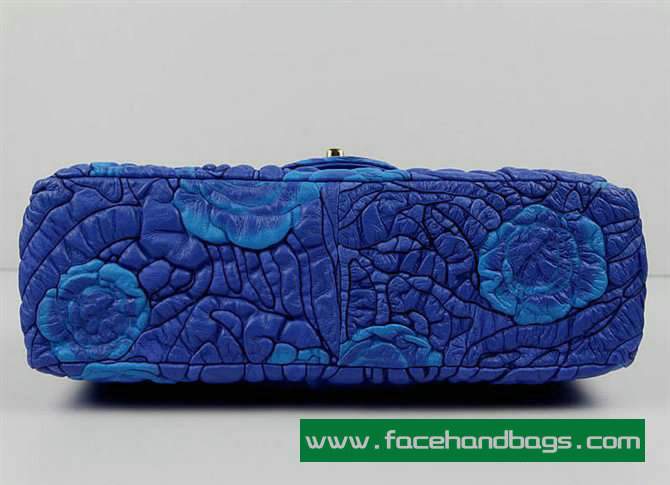 Chanel 2.55 Rose Handbag 50135 Gold Hardware-Blue